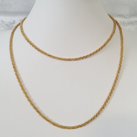 Monet Necklace Gold Tone Rope Wrap Chain Twisted - Picture 1 of 11